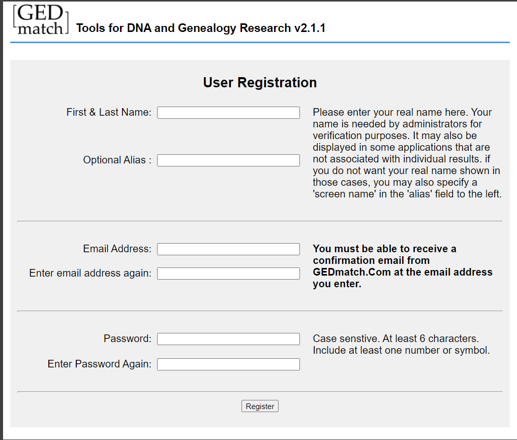 gedmatch register